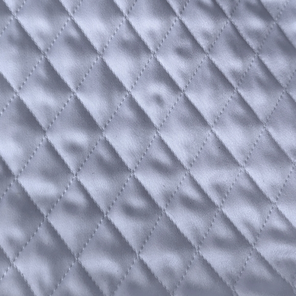 Quilted White Satin Polyester Fabric - Picture 3 of 6